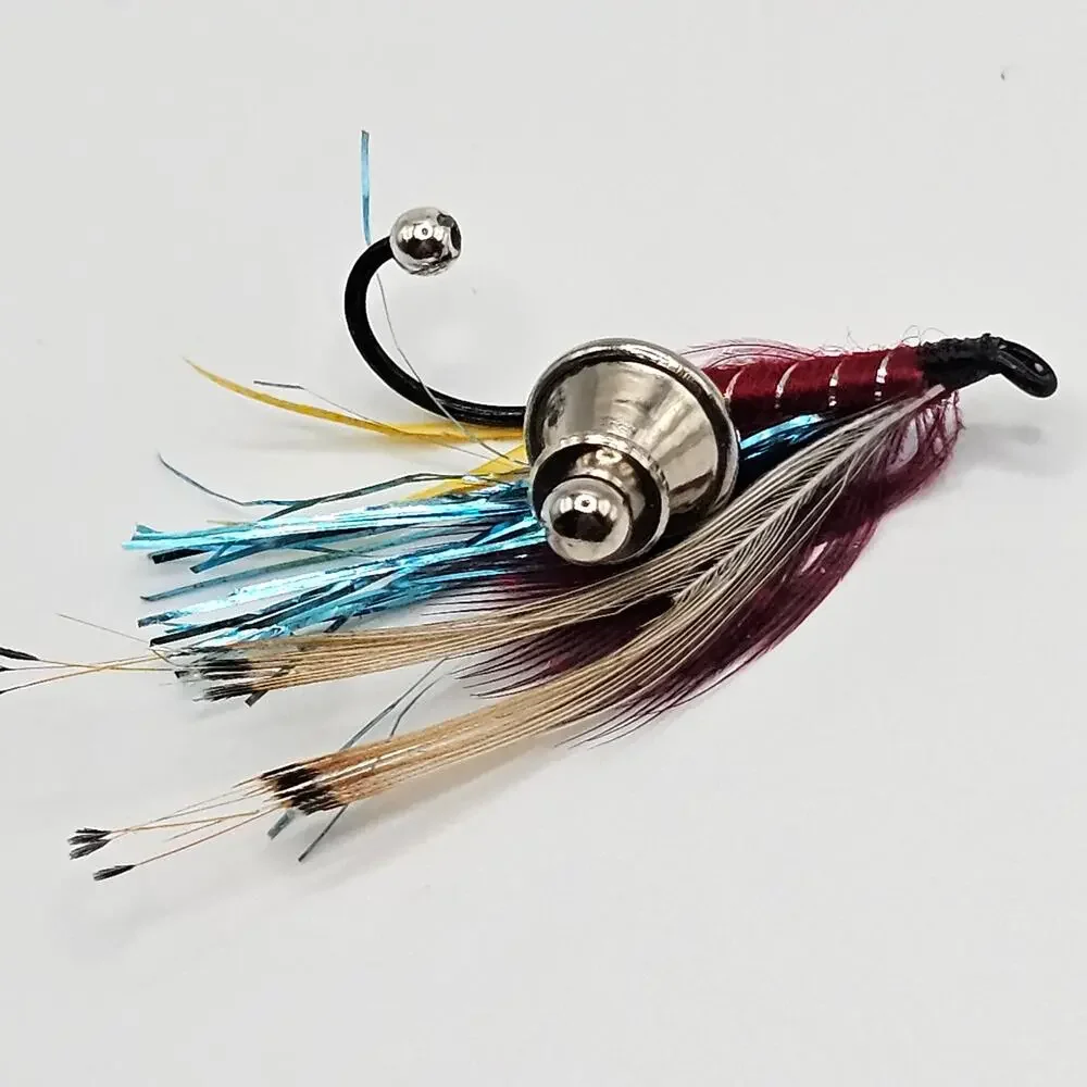 Fly Fishing Lure Lapel Hat Pin Trout Salmon Feather Jig Hook Tie Tack